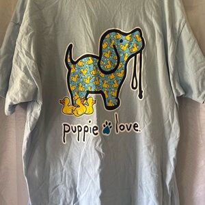Light Blue Graphic Dog T-Shirt